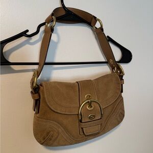 Coach Tan Suede Shoulder Bag